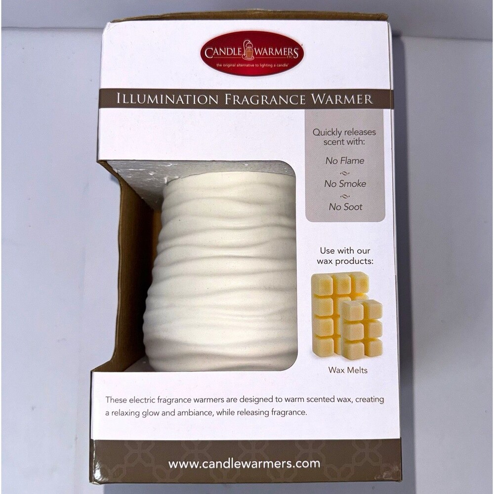Candle Warmers Harmony Illumination Electric Fragrance Wax Warmer Ceramic White